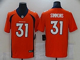 Nike Broncos 31 Justin Simmons Orange Vapor Untouchable Limited Jersey,baseball caps,new era cap wholesale,wholesale hats